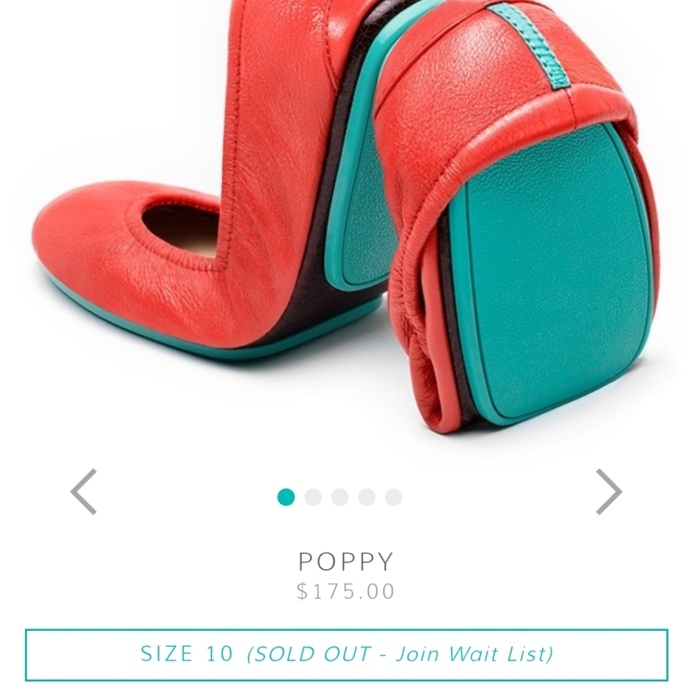 Tieks  brand new POPPY SIZE 10